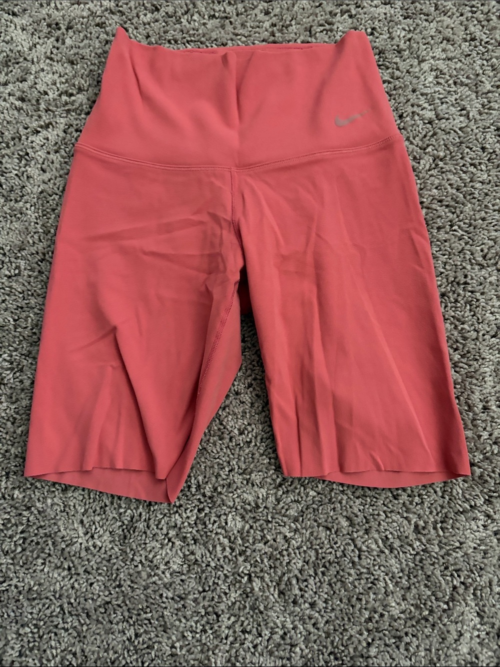 Nike Coral-Red High Waist Bike Shorts